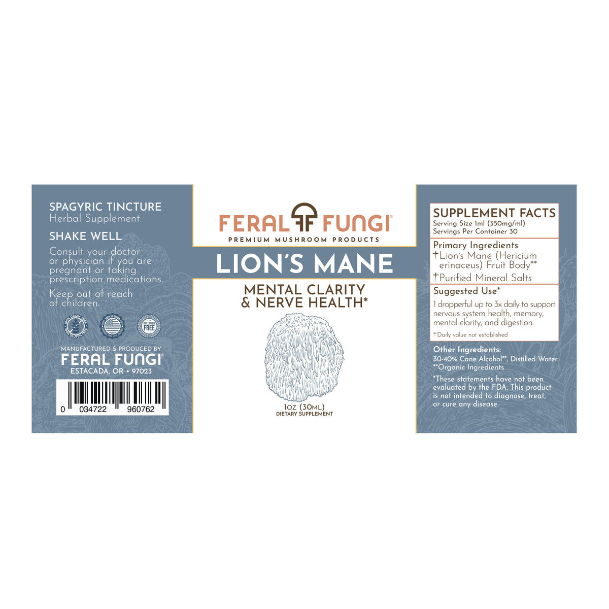Feral Fungi Lion’s Mane Spagyric Tincture