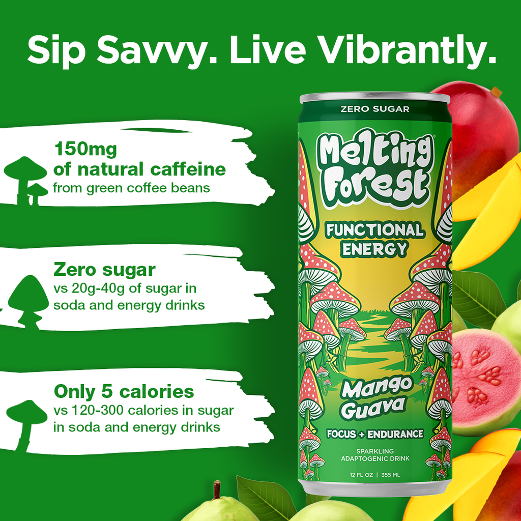 Melting Forest Mango Guava Mushroom Energy Drink | 12-Pack
